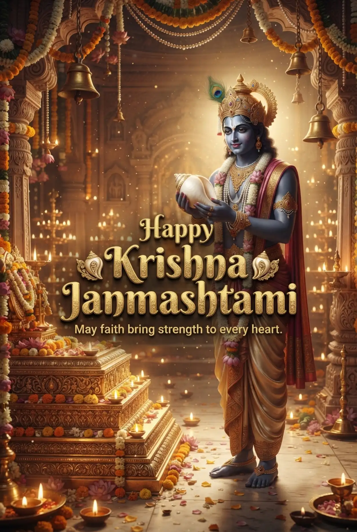 Free Download Happy Krishna Janmashtami Greetings With Devotional Wishes - High Quality Happy Krishna Janmashtami Greetings Image