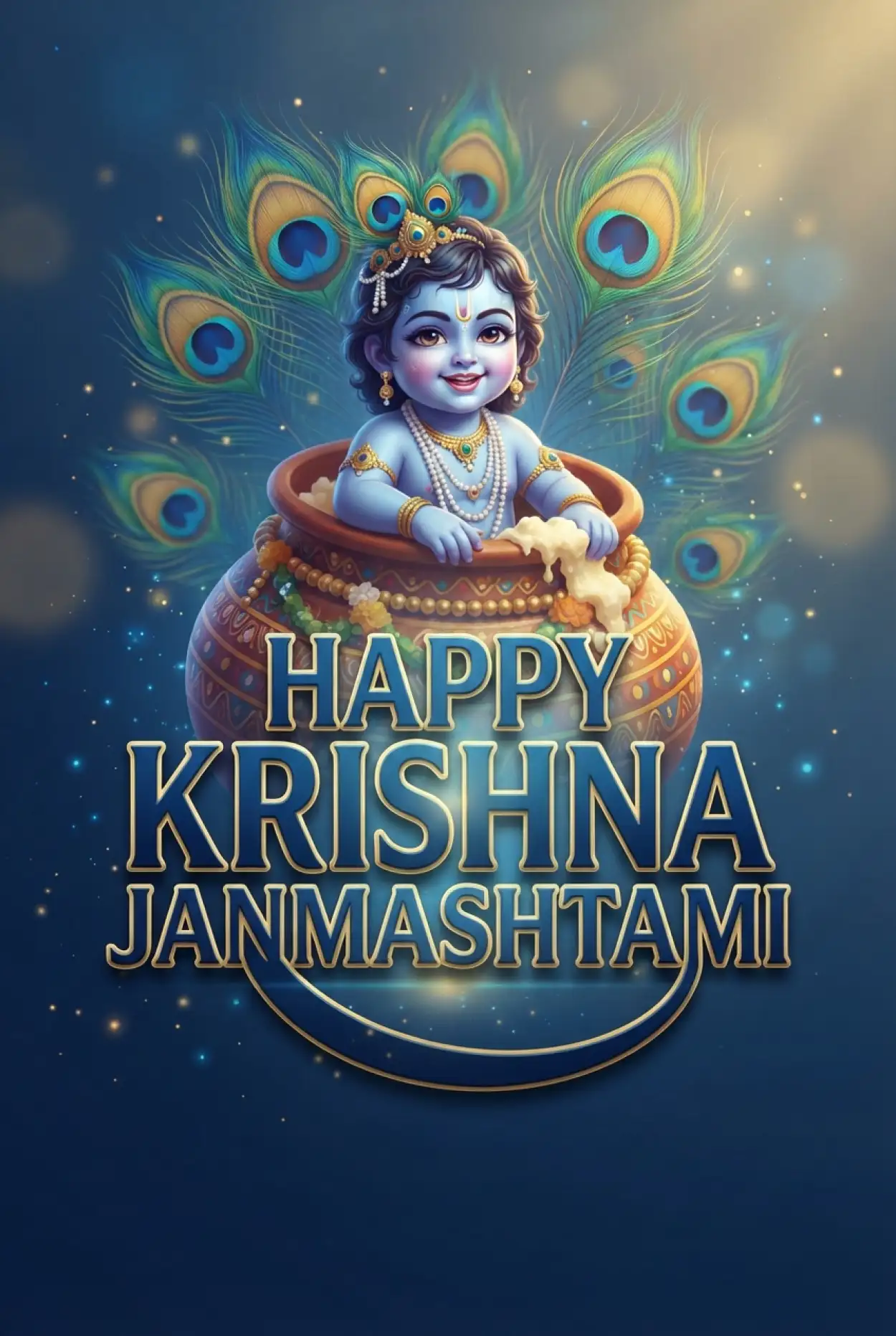 Free Download Happy Krishna Janmashtami Greetings With Heartfelt Blessings - High Quality Happy Krishna Janmashtami Greetings Image