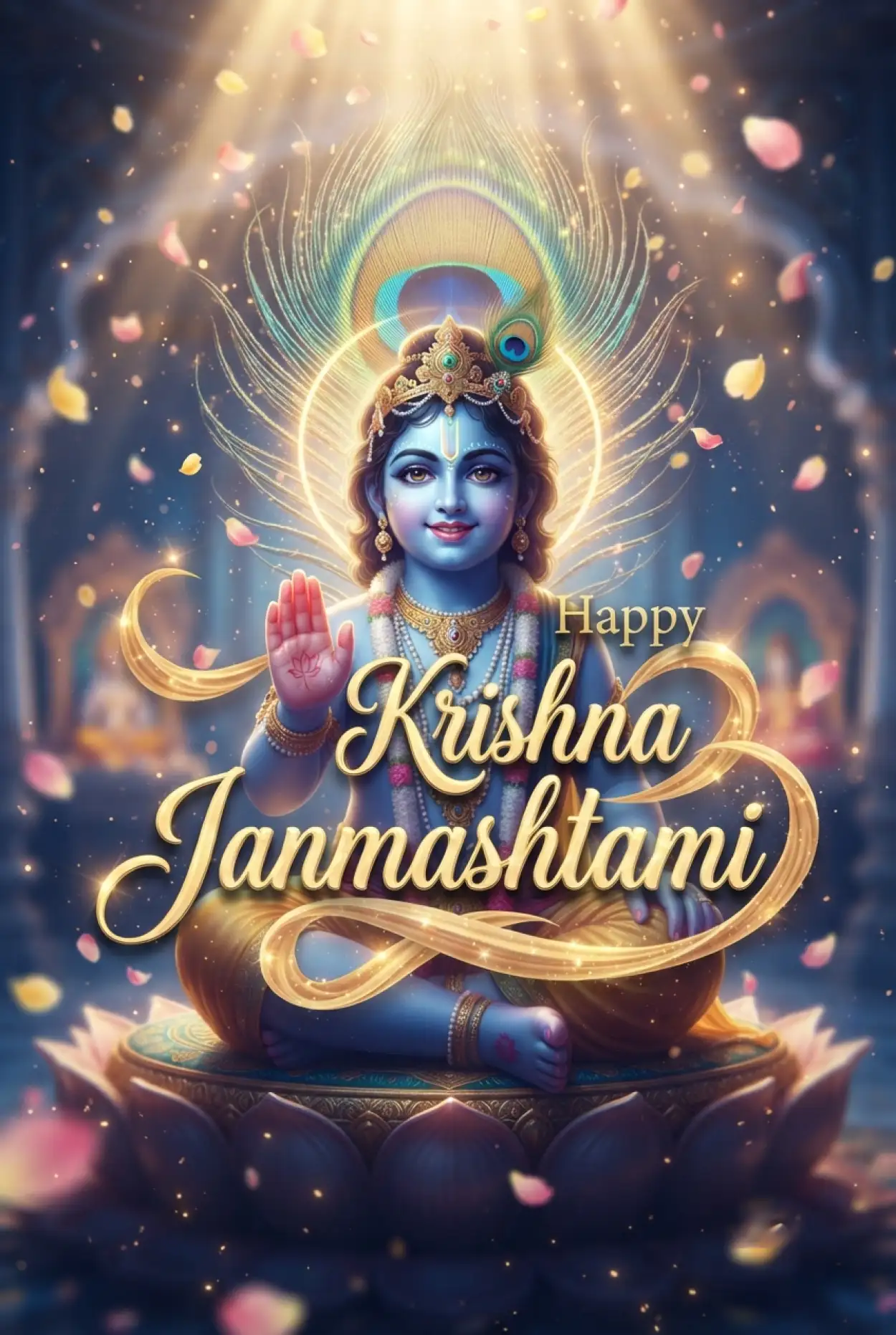 Free Download Happy Krishna Janmashtami Greetings With Krishna Quotes - High Quality Happy Krishna Janmashtami Greetings Image
