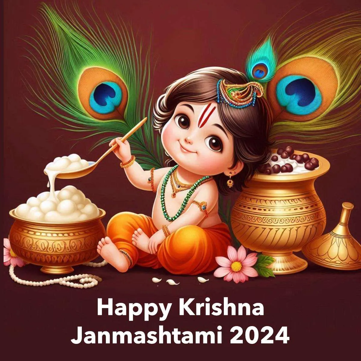 Happy Krishna Janmashtami Photo With Peacock Feather And Child Krishna - Royalty Free Happy Krishna Janmashtami Image | Pngmagic Free Download Happy Krishna Janmashtami Photo With Peacock Feather And Child Krishna - High Quality Happy Krishna Janmashtami Background