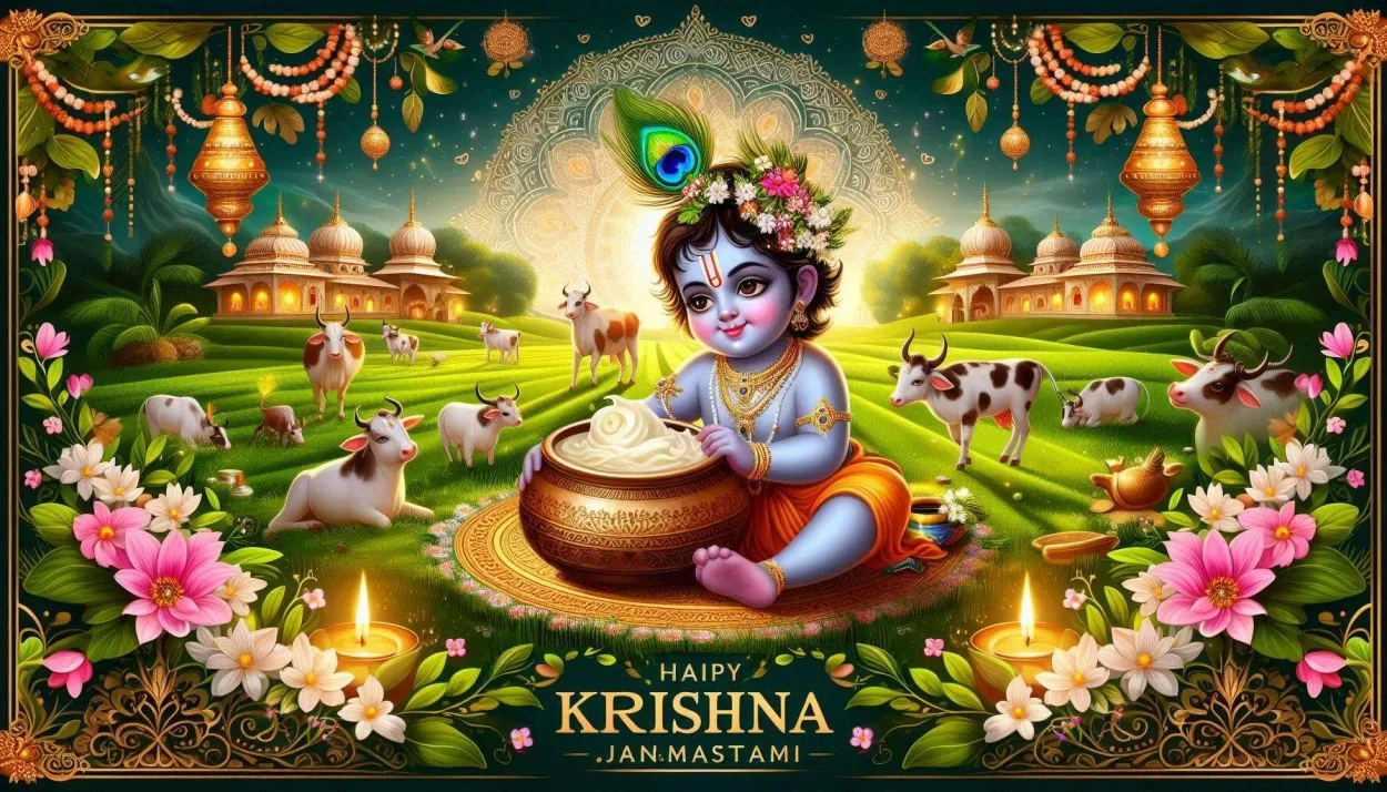 Happy Krishna Janmashtami Wishes With Vibrant Rangoli Design Pictures - Royalty Free Appy Krishna Janmashtami Image | Pngmagic Free Download Happy Krishna Janmashtami Wishes With Vibrant Rangoli Design Pictures - High Quality Appy Krishna Janmashtami Background