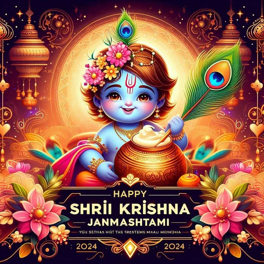 Free Download Happy Krishna Janmashtami - High Quality Happy Krishna Janmashtami Background