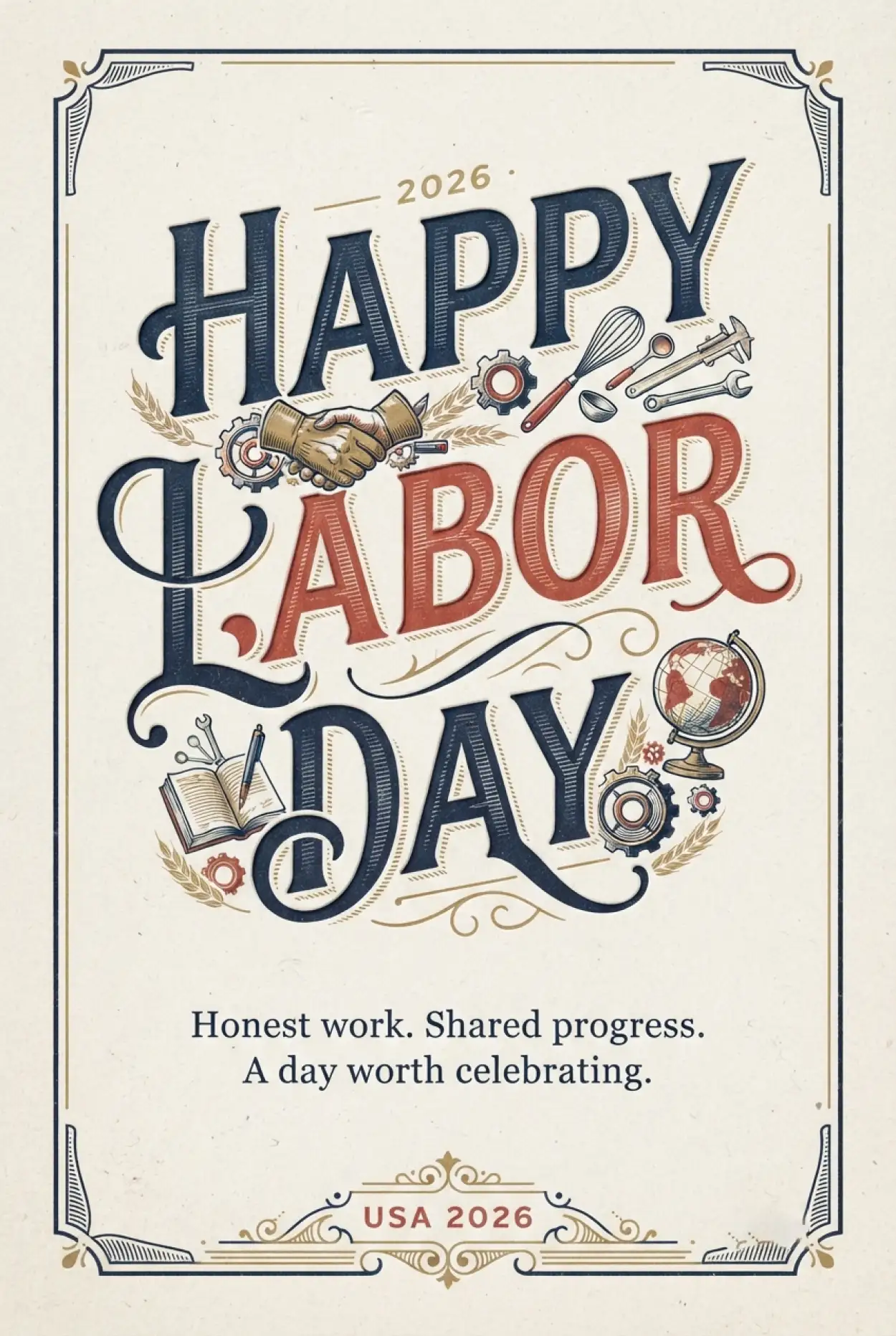 Free Download Happy Labor Day 2026 Usa Pinterest Post Design - High Quality Happy Labor Day USA 2026 Image