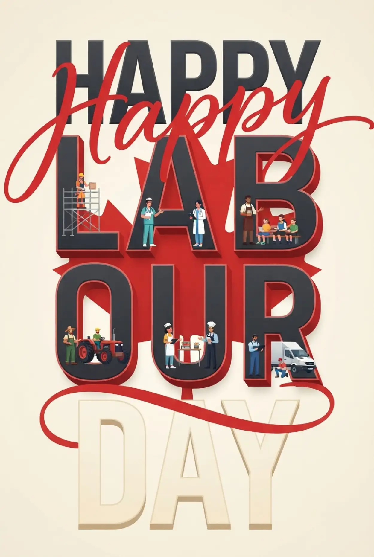 Free Download Happy Labour Day Canada 2026 Typography Png - High Quality Happy Labour Day Canada 2026 Transparent PNG