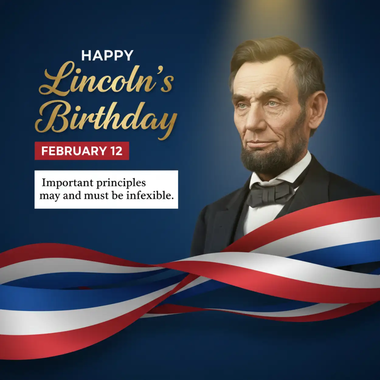 Free Download Happy Lincolns Birthday Patriotic Message - High Quality Happy Lincolns Birthday Background