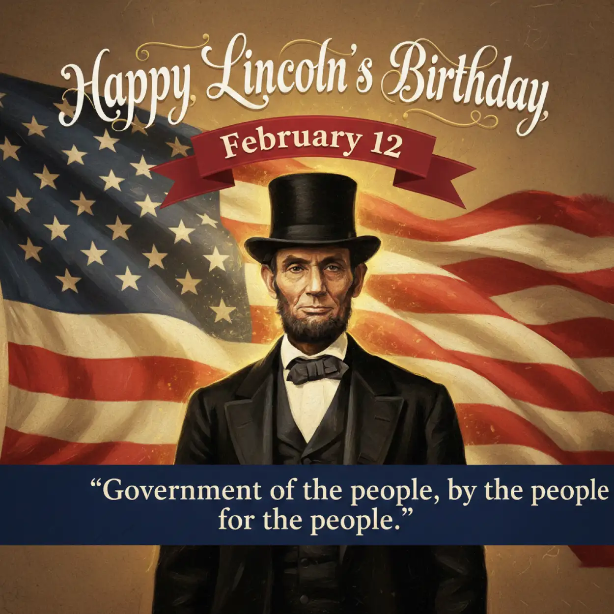 Free Download Happy Lincolns Birthday Usa Celebration - High Quality Happy Lincolns Birthday Image