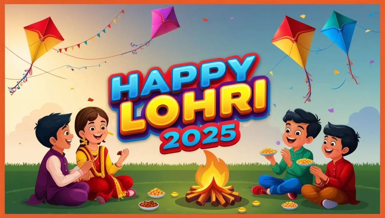 Free Download Happy Lohri 2025 Kids Celebration Photos - High Quality Happy Lohri 2025 Background