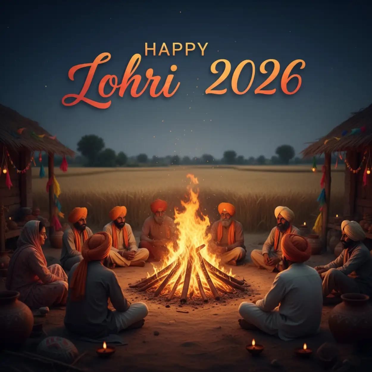 Free Download Happy Lohri 2026 Festival Wishes - High Quality Happy Lohri 2026 Greetings Image