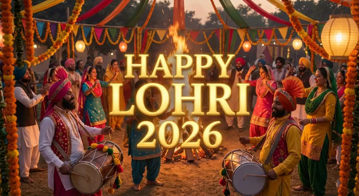 Free Download Happy Lohri 2026 Greeting Card - High Quality Happy Lohri 2026 Image