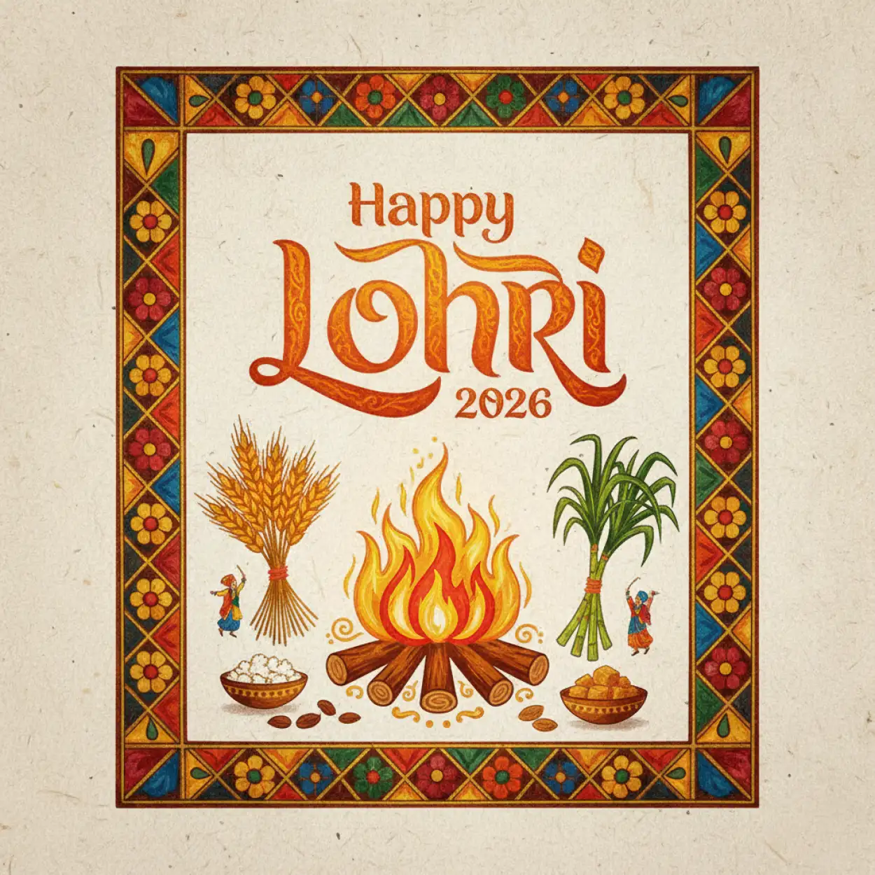 Free Download Happy Lohri 2026 Greeting For Clients - High Quality Happy Lohri 2026 Greetings Image