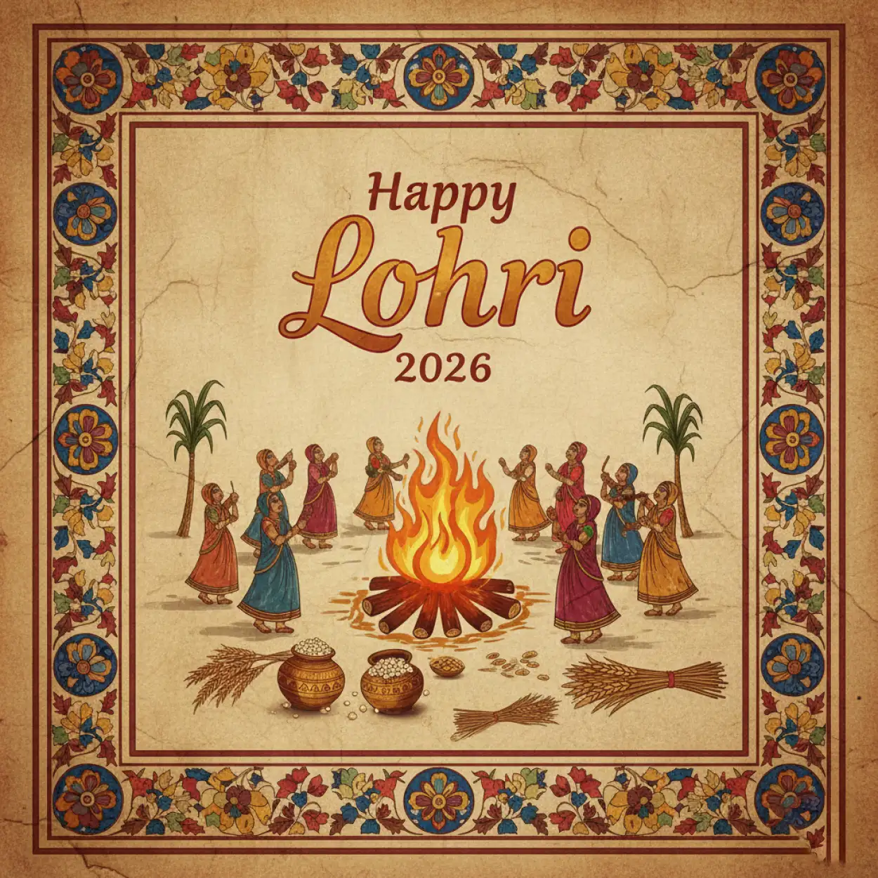Free Download Happy Lohri 2026 Greeting For Students - High Quality Happy Lohri 2026 Greetings Image