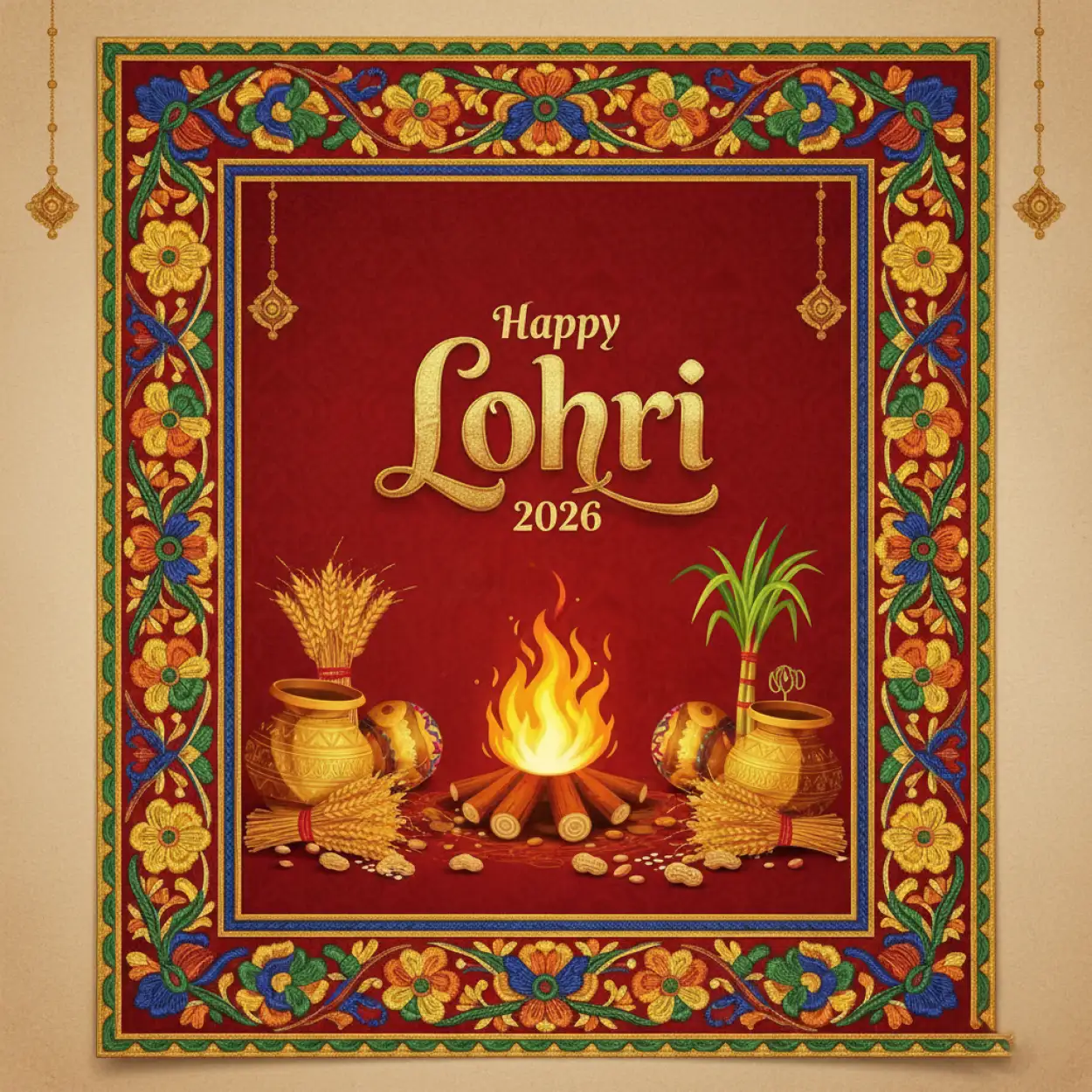 Free Download Happy Lohri 2026 Greeting Wishes Text - High Quality Happy Lohri 2026 Greetings Image