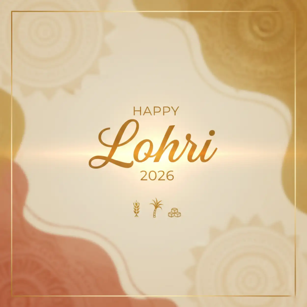 Free Download Happy Lohri 2026 Greeting With Sugarcane - High Quality Happy Lohri 2026 Greetings Image