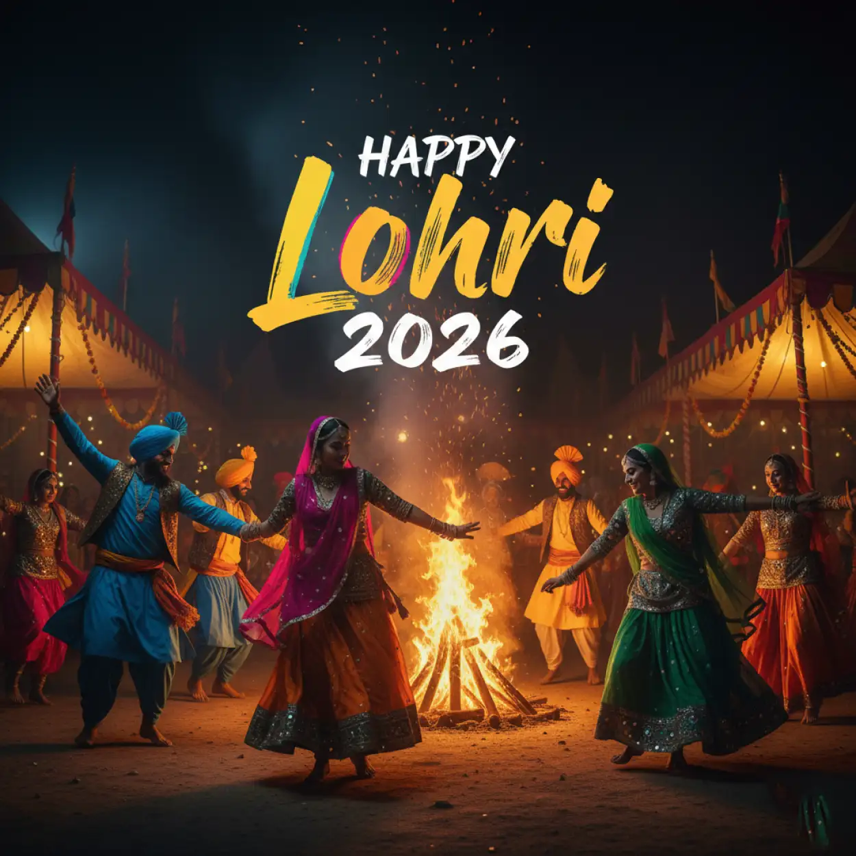 Free Download Happy Lohri 2026 Greetings Ai Generated Image - High Quality Happy Lohri 2026 Greetings Image
