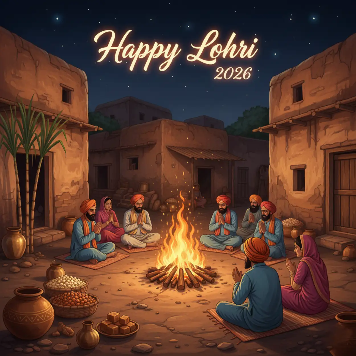 Free Download Happy Lohri 2026 Greetings For Facebook - High Quality Appy Lohri 2026 Greetings Image