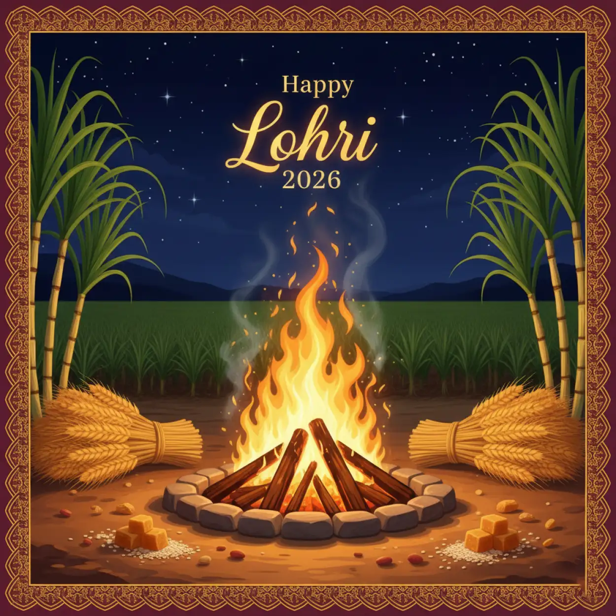Free Download Happy Lohri 2026 Greetings For Friends - High Quality Happy Lohri 2026 Greetings Image