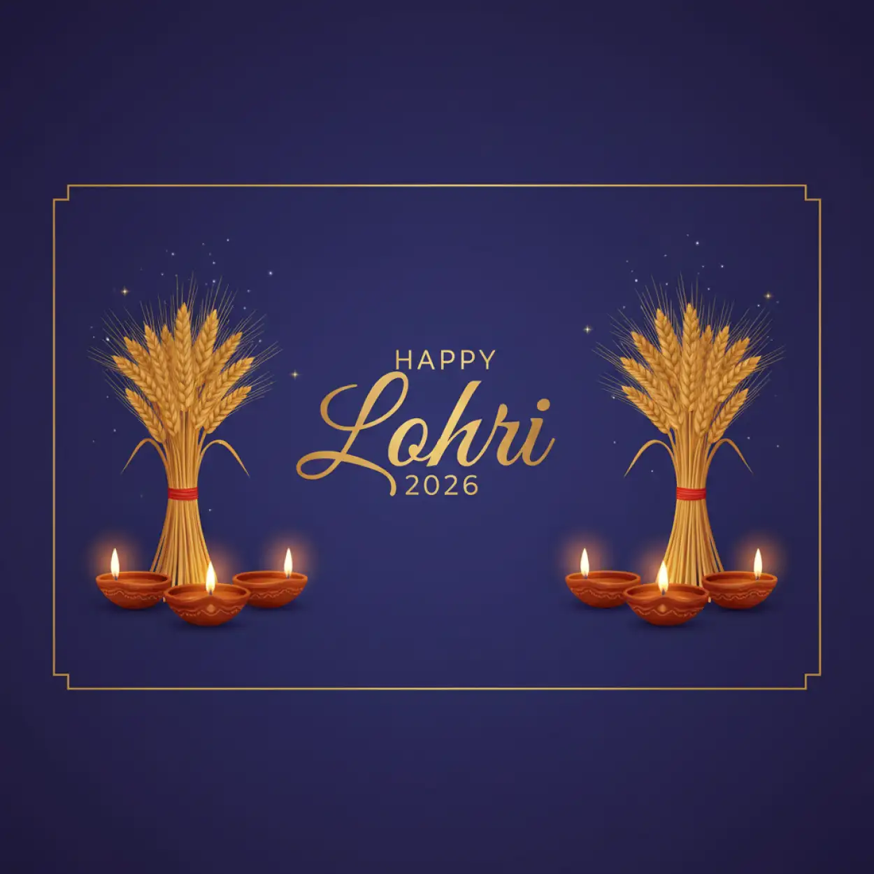Free Download Happy Lohri 2026 Greetings Night Bonfire Theme - High Quality Happy Lohri 2026 Greetings Image