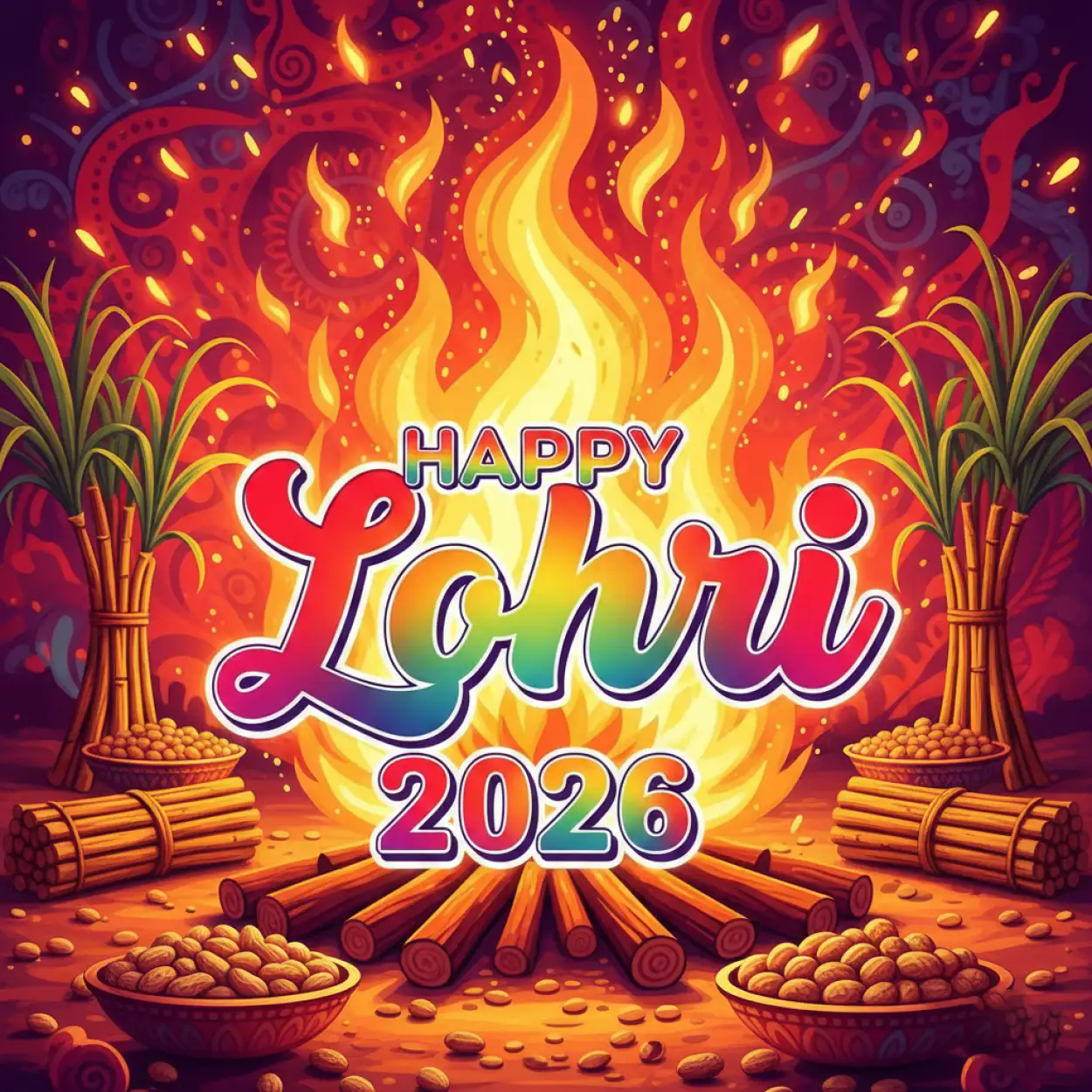 Free Download Happy Lohri 2026 Greetings North India Festival - High Quality Happy Lohri 2026 Greetings Image