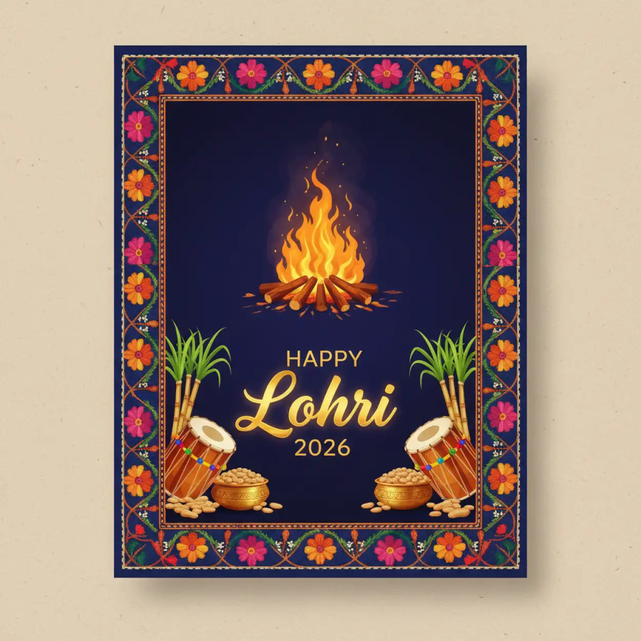 Free Download Happy Lohri 2026 Greetings Pinterest Pin - High Quality Happy Lohri 2026 Greetings Image