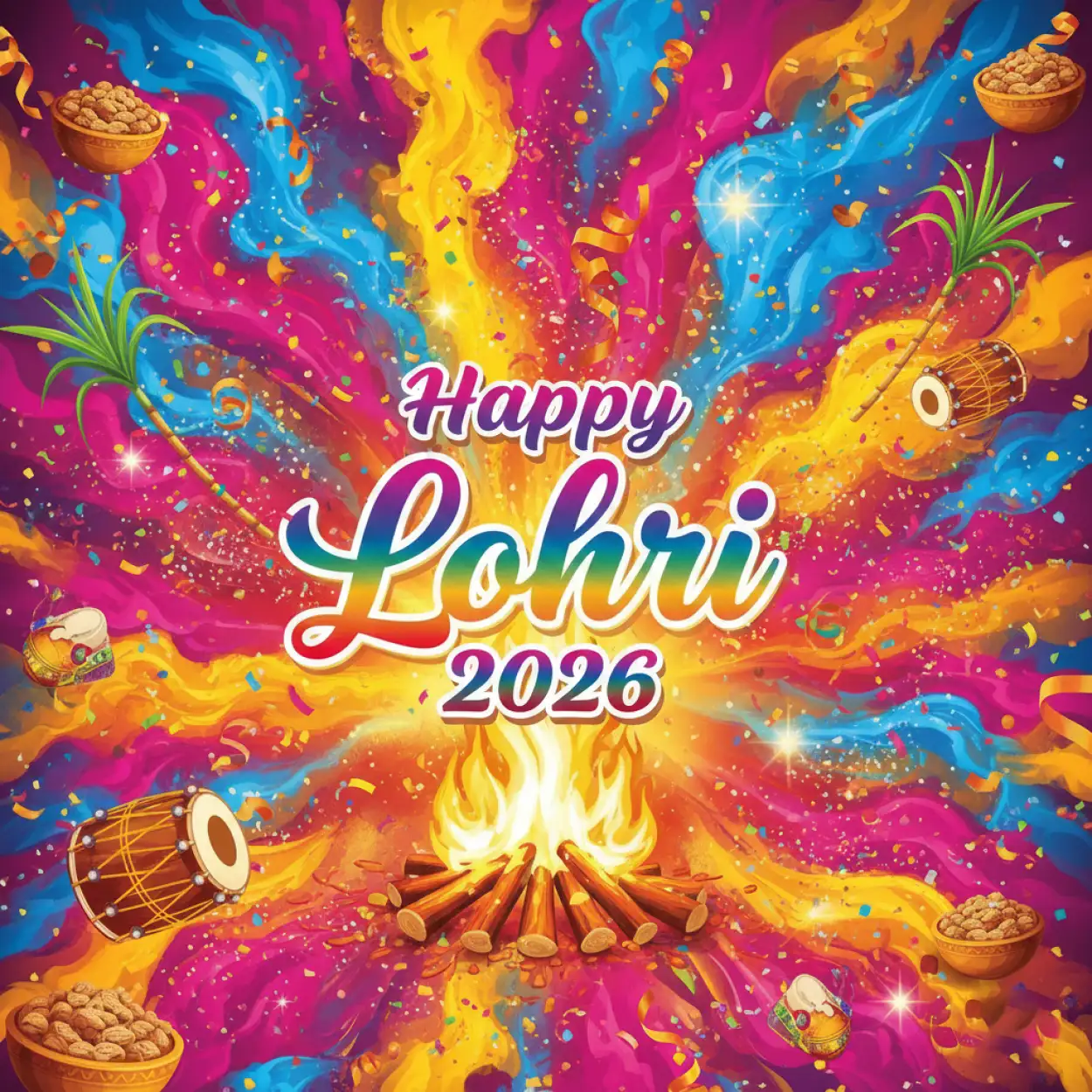 Free Download Happy Lohri 2026 Greetings Punjabi Culture - High Quality Happy Lohri 2026 Greetings Image