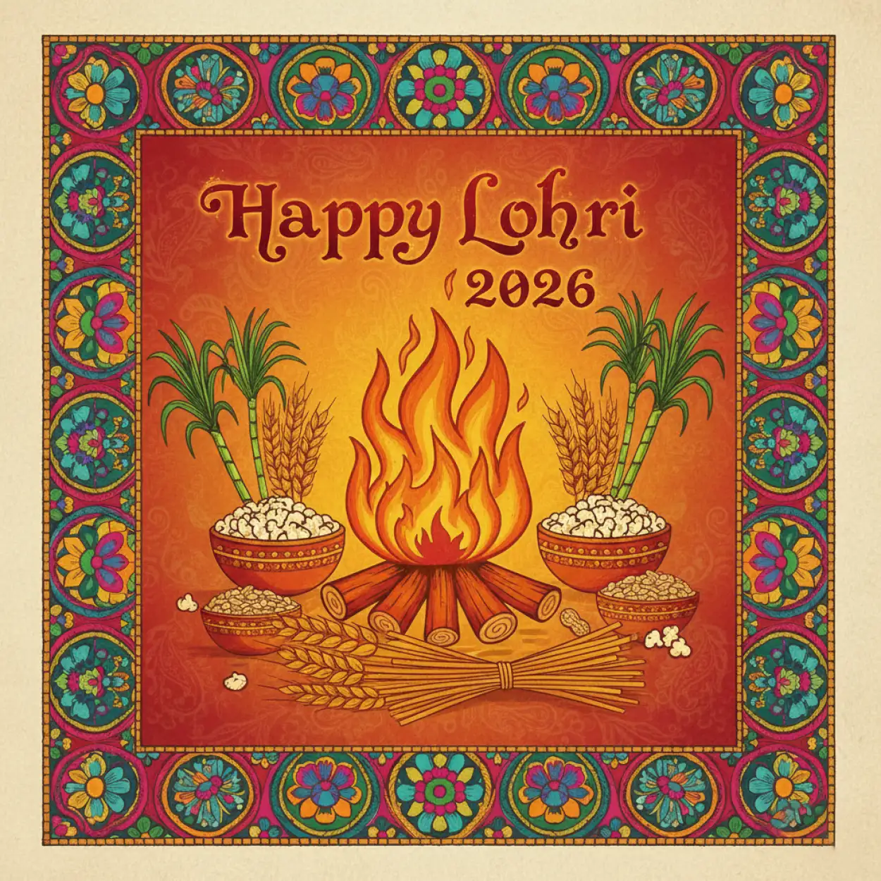 Free Download Happy Lohri 2026 Greetings Reel Thumbnail - High Quality Happy Lohri 2026 Greetings Background Image