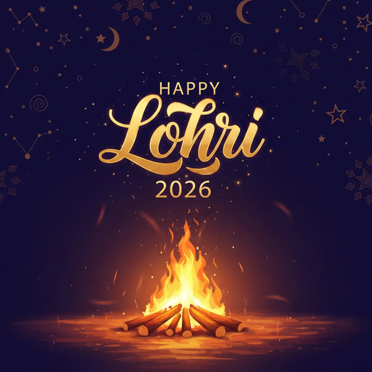 Free Download Happy Lohri 2026 Greetings Traditional Style - High Quality Happy Lohri 2026 Greetings Image