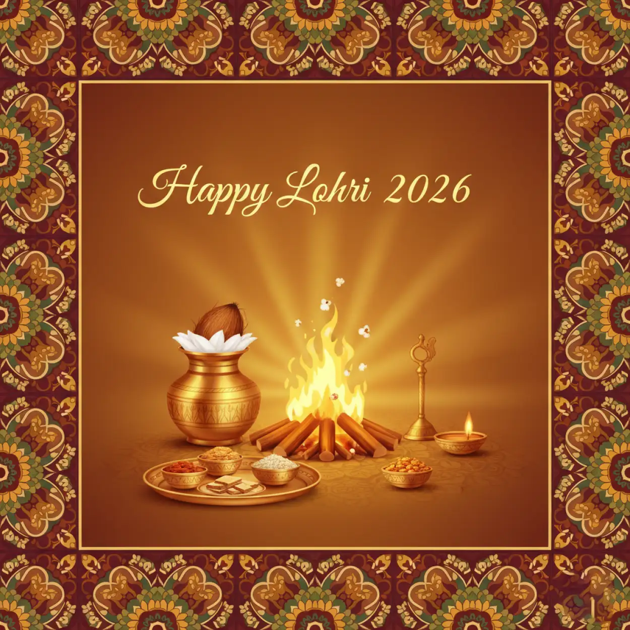 Free Download Happy Lohri 2026 Greetings Whatsapp Status - High Quality Happy Lohri 2026 Greetings Image
