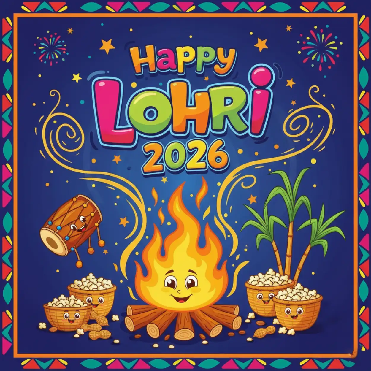 Free Download Happy Lohri 2026 Greetings Wishes - High Quality Appy Lohri 2026 Greetings Image
