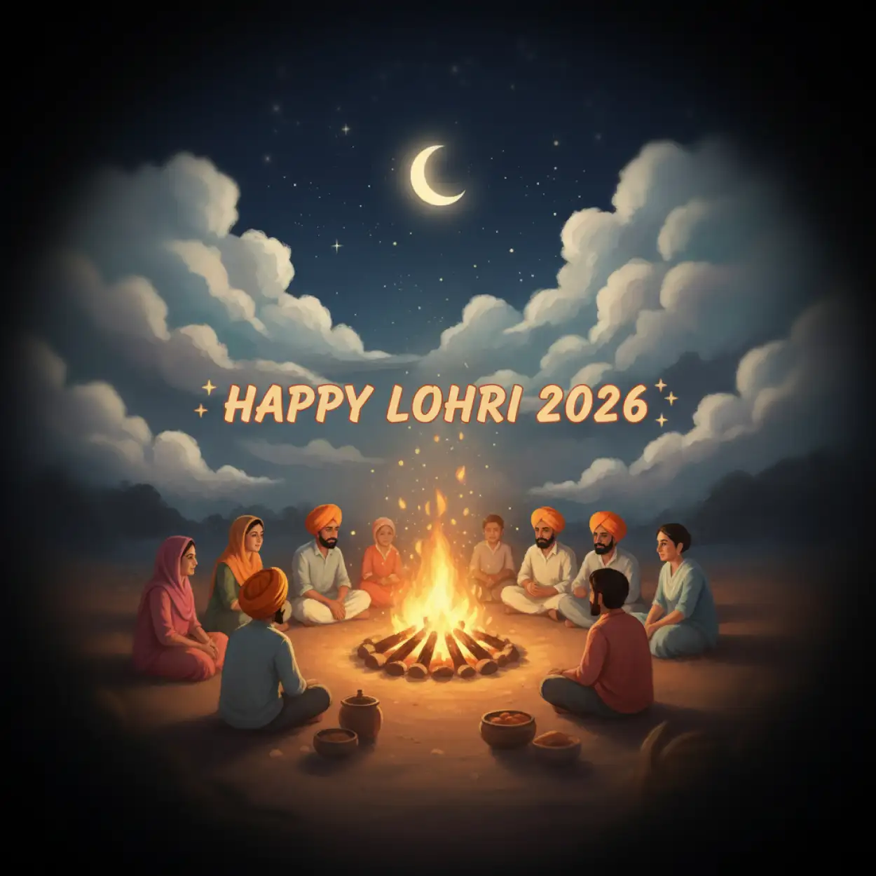 Free Download Happy Lohri 2026 Harvest Festival Poster - High Quality Happy Lohri 2026 Image