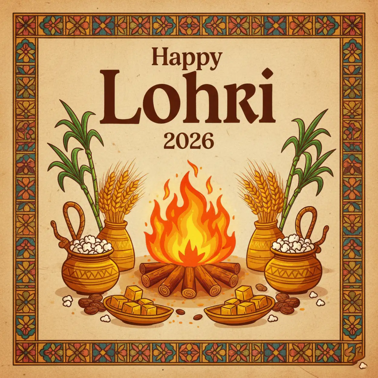 Free Download Happy Lohri 2026 Hd Greeting Image - High Quality Happy Lohri 2026 Greetings Image