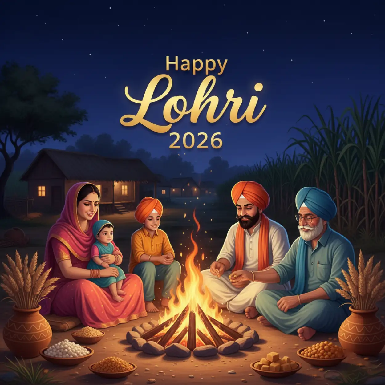 Free Download Happy Lohri 2026 Images With Wishes - High Quality Happy Lohri 2026 Greetings Background