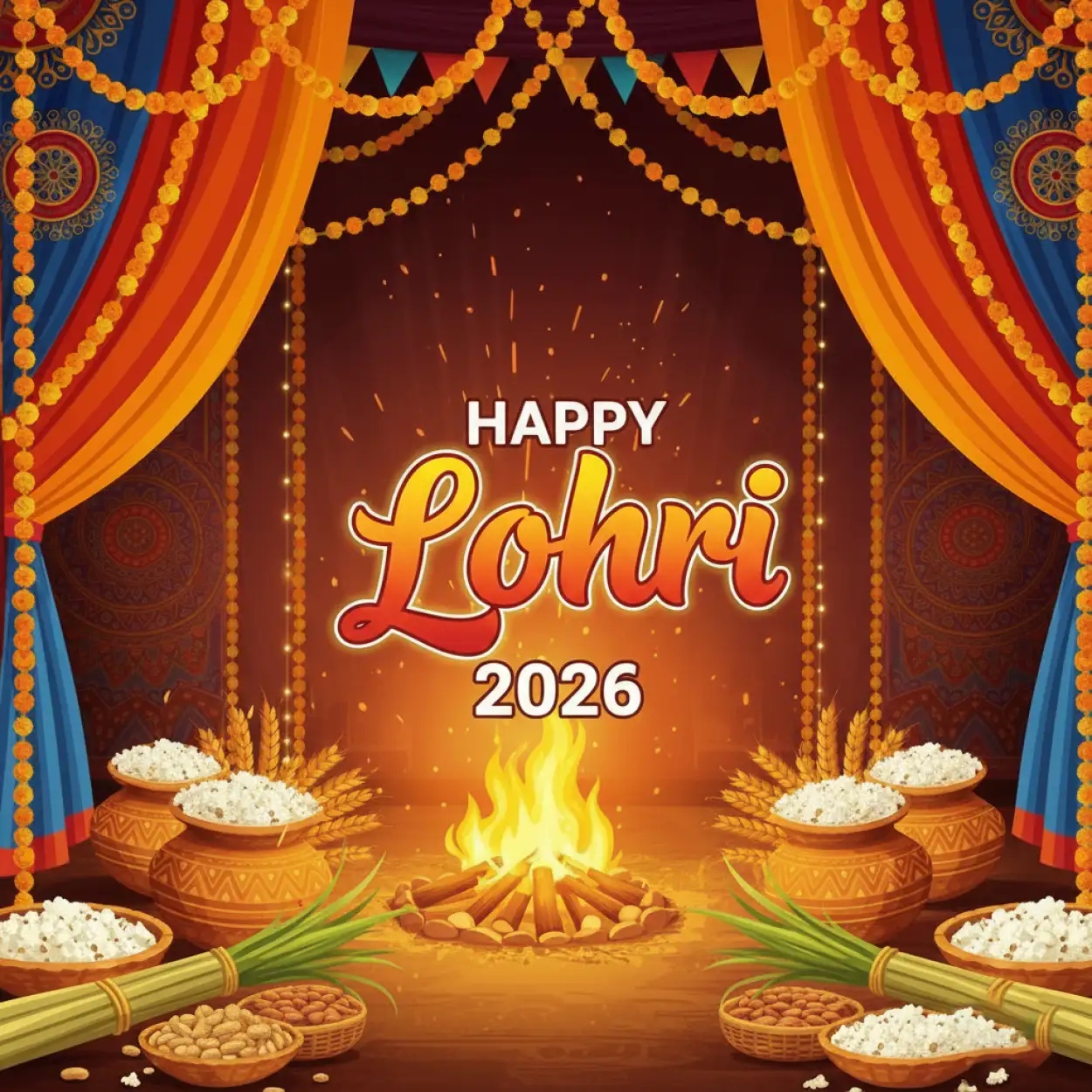 Free Download Happy Lohri 2026 Instagram Caption - High Quality Happy Lohri 2026 Greetings Image