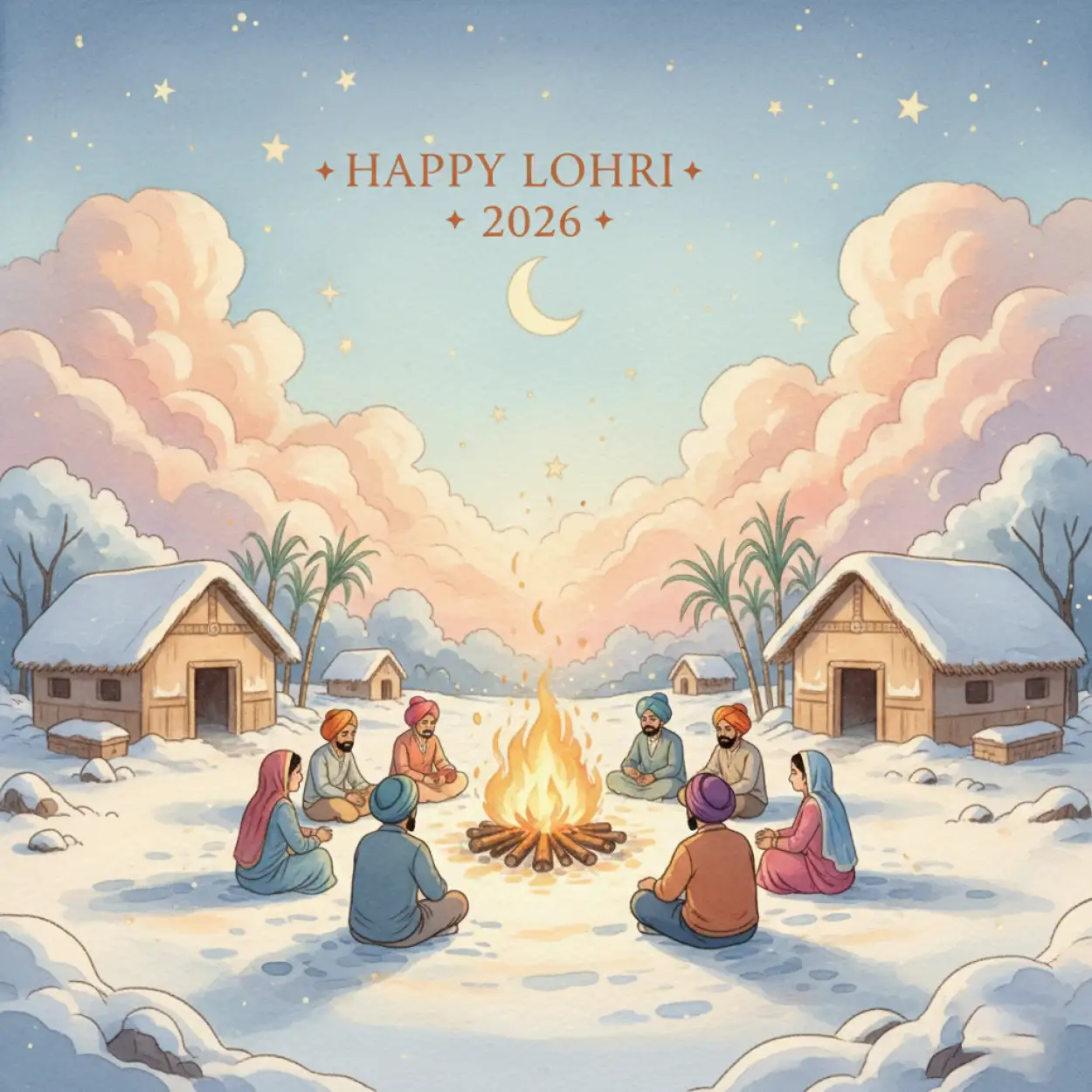 Free Download Happy Lohri 2026 Morning Wishes - High Quality Happy Lohri 2026 Image