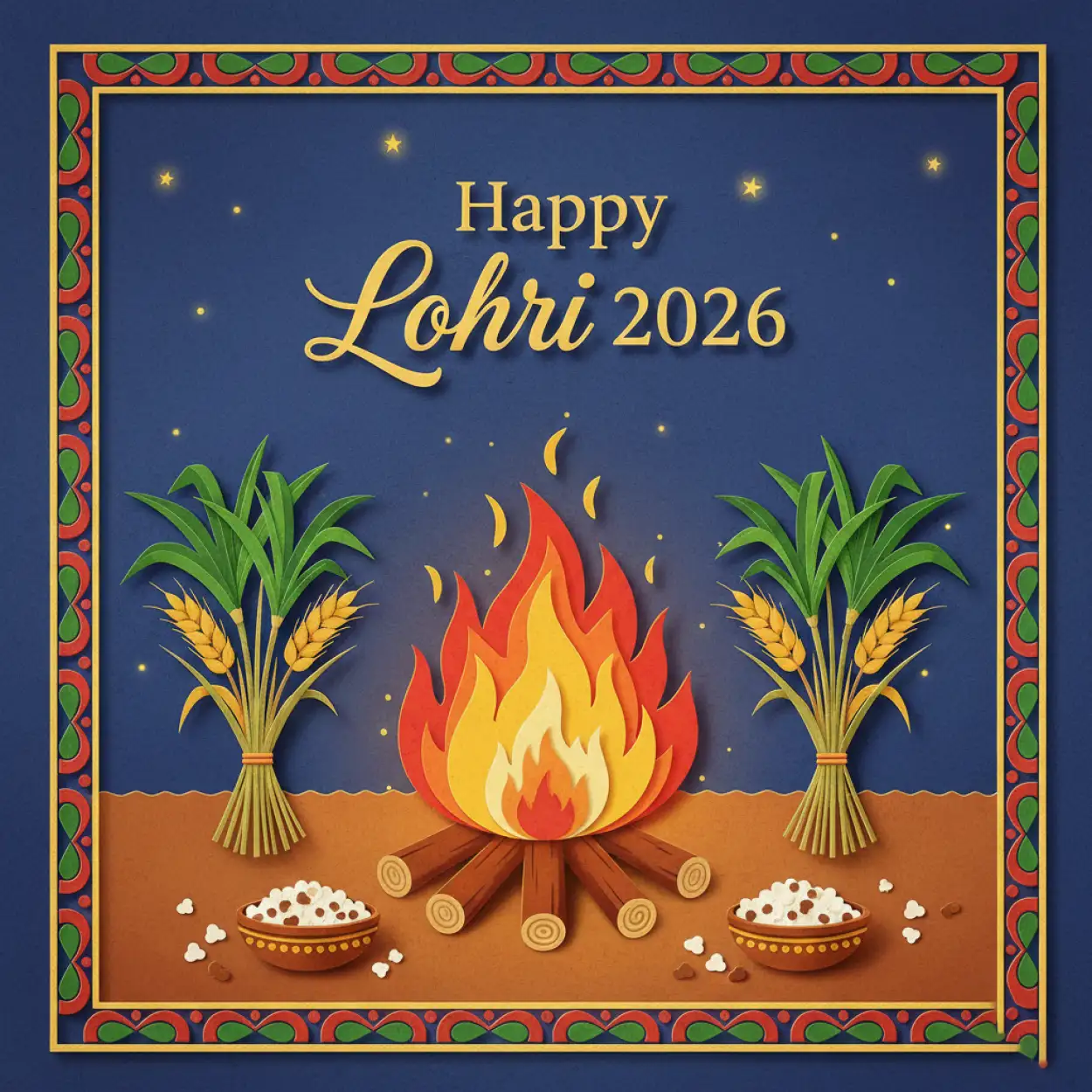 Free Download Happy Lohri 2026 Quotes For Family - High Quality Happy Lohri 2026 Greetings Image