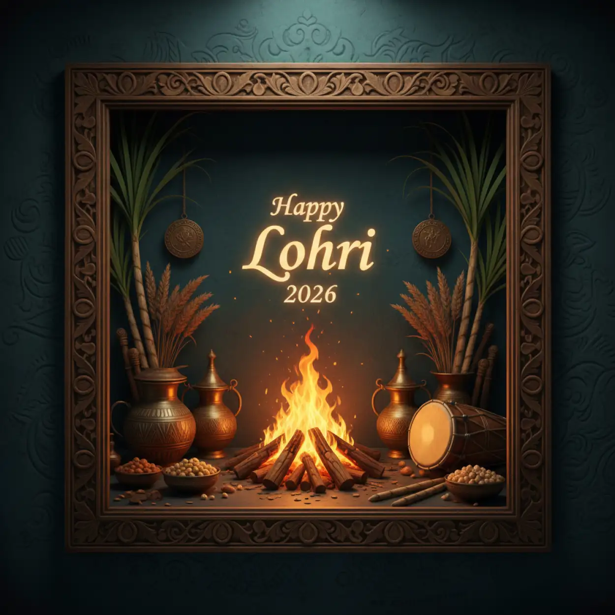 Free Download Happy Lohri 2026 Social Media Post - High Quality Happy Lohri 2026 Greetings Image
