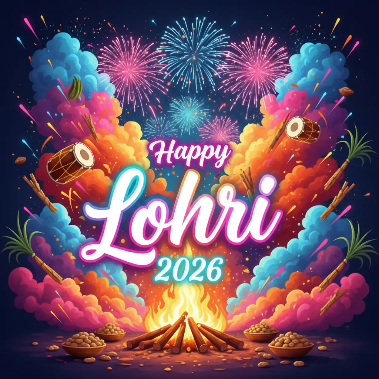 Free Download Happy Lohri 2026 Status Message - High Quality Happy Lohri 2026 Greetings Image