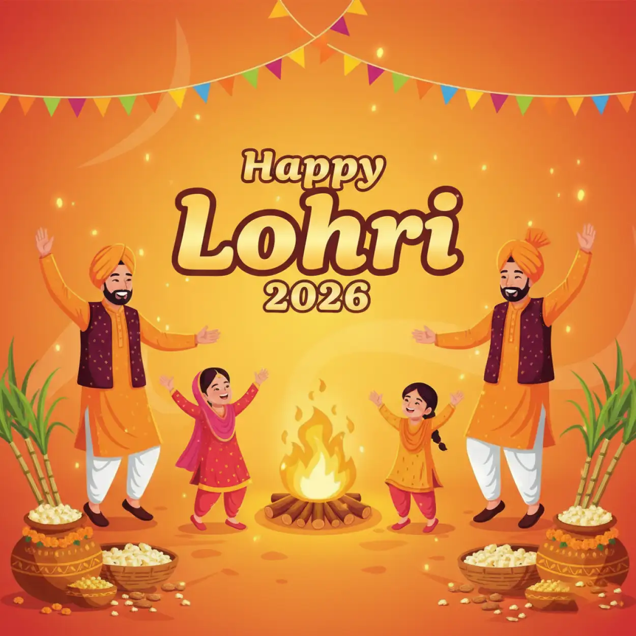 Free Download Happy Lohri 2026 Whatsapp Greetings - High Quality Happy Lohri 2026 Greetings Image