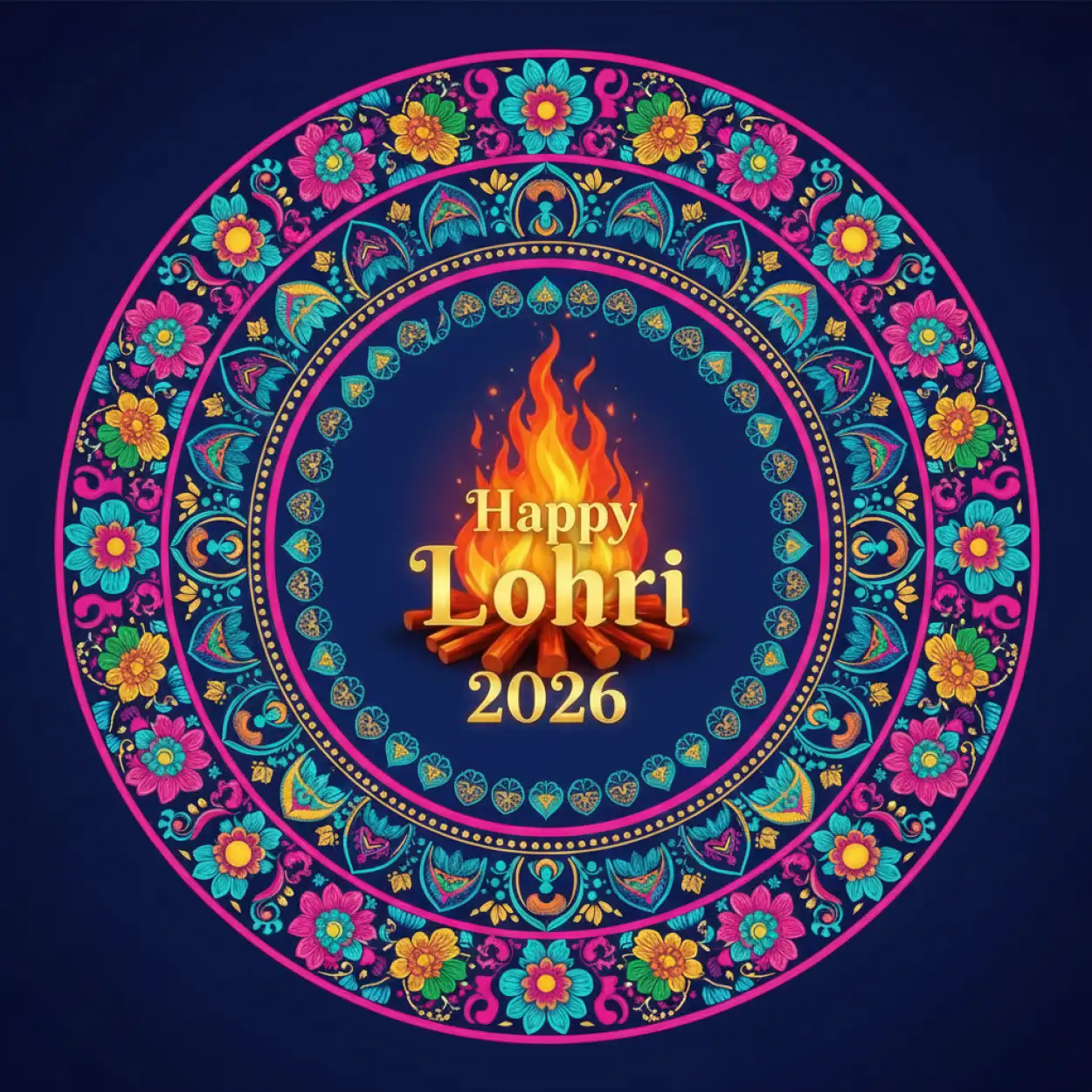 Free Download Happy Lohri 2026 Wishes Greeting Card - High Quality Happy Lohri 2026 Wishes Image