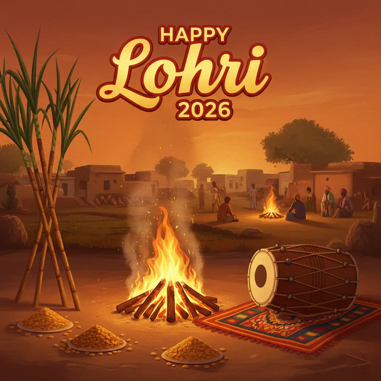 Free Download Happy Lohri 2026 Wishes In English - High Quality Happy Lohri 2026 Wishes Background