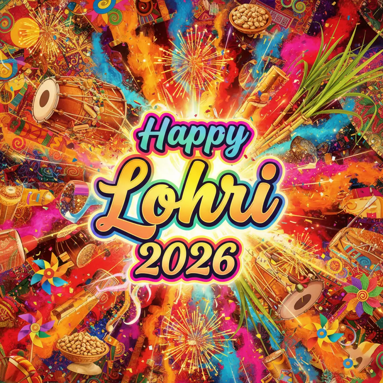 Free Download Happy Lohri 2026 Wishes In English - High Quality Happy Lohri 2026 Greetings Image