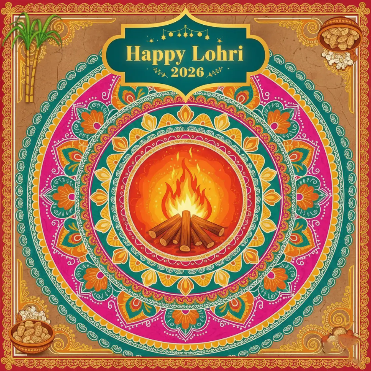 Free Download Happy Lohri 2026 Wishes Indian Festival Greeting - High Quality Happy Lohri 2026 Wishes Image