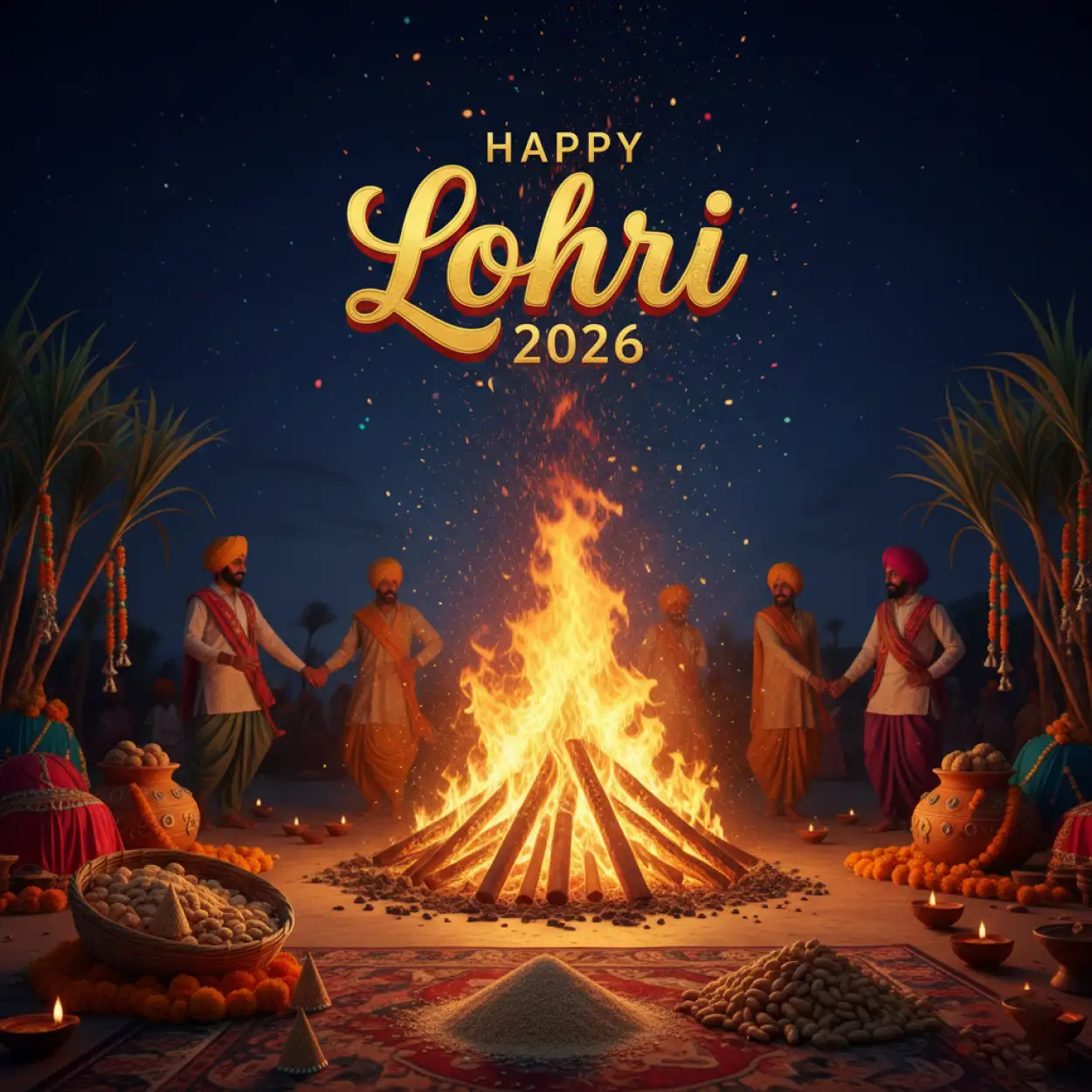 Free Download Happy Lohri 2026 Wishes Instagram Post - High Quality Happy Lohri 2026 Wishes Image