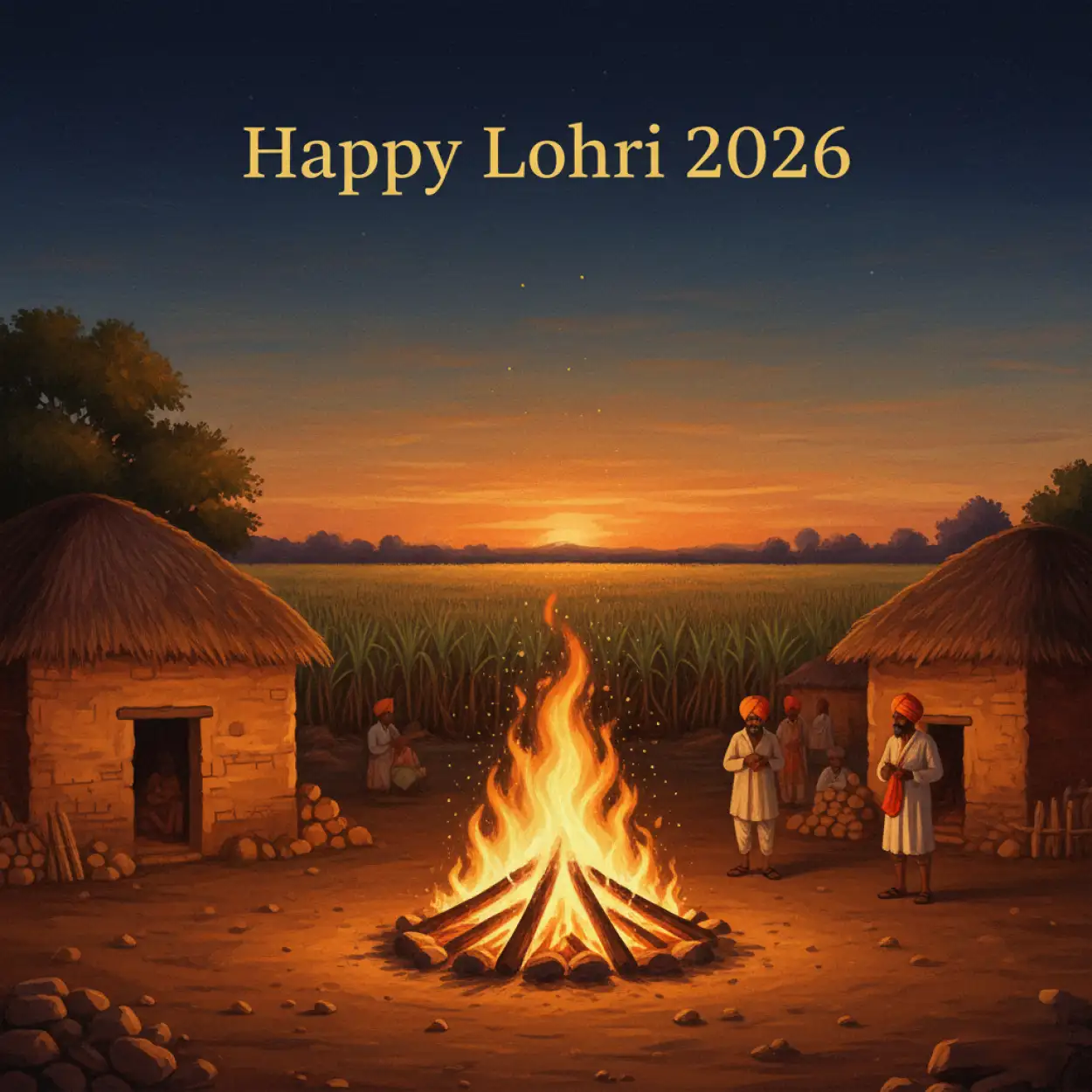 Free Download Happy Lohri 2026 Wishes Modern Creative Design - High Quality Happy Lohri 2026 Wishes Image