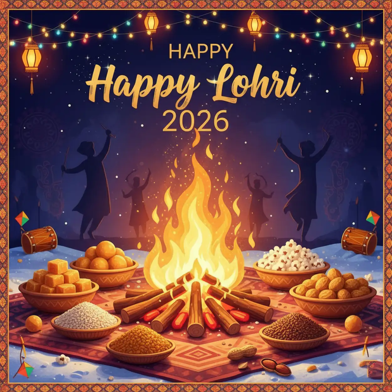 Free Download Happy Lohri 2026 Wishes Traditional - High Quality Happy Lohri 2026 Wishes Background