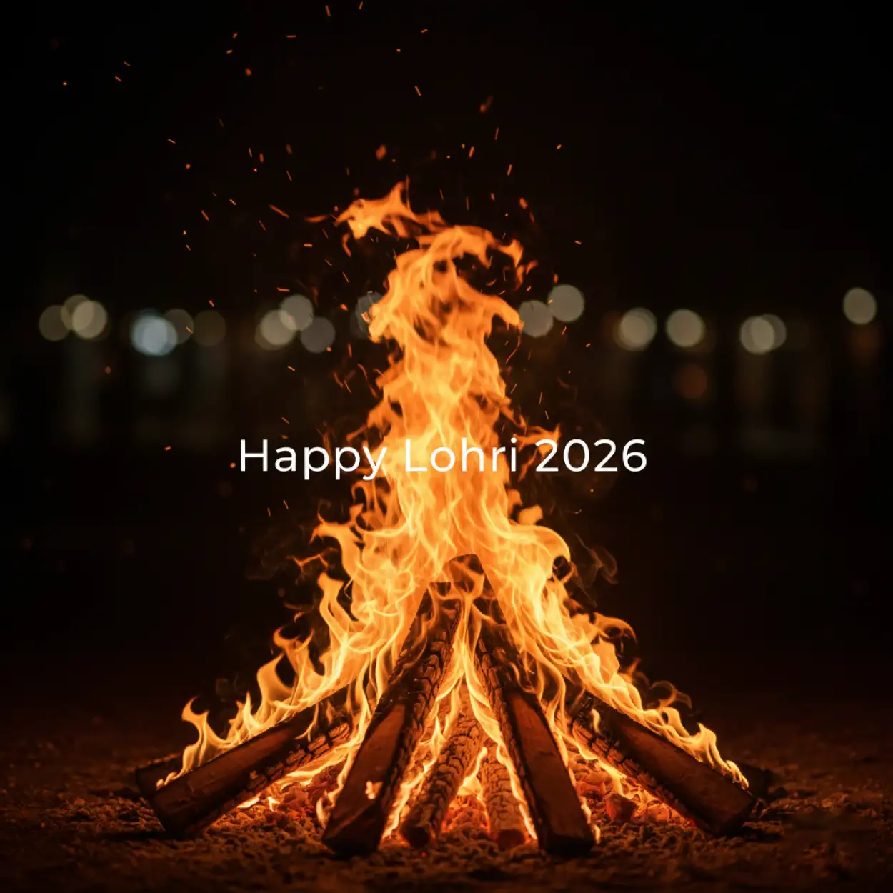 Free Download Happy Lohri 2026 Wishes With Bonfire - High Quality Happy Lohri 2026 Wishes Image