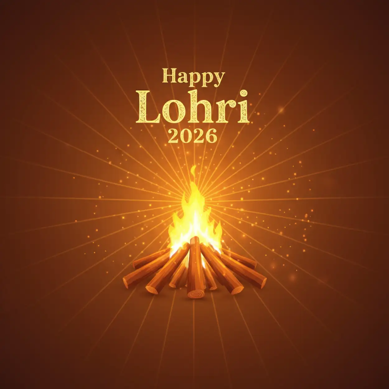 Free Download Happy Lohri 2026 Wishes With Fire And Sugarcane - High Quality Happy Lohri 2026 Wishes Image