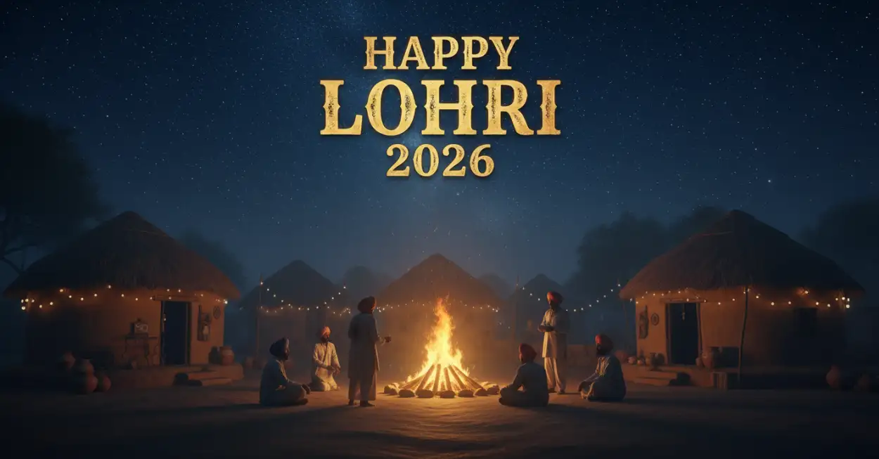 Free Download Happy Lohri 2026 Wishes With Name - High Quality Appy Lohri 2026 Image