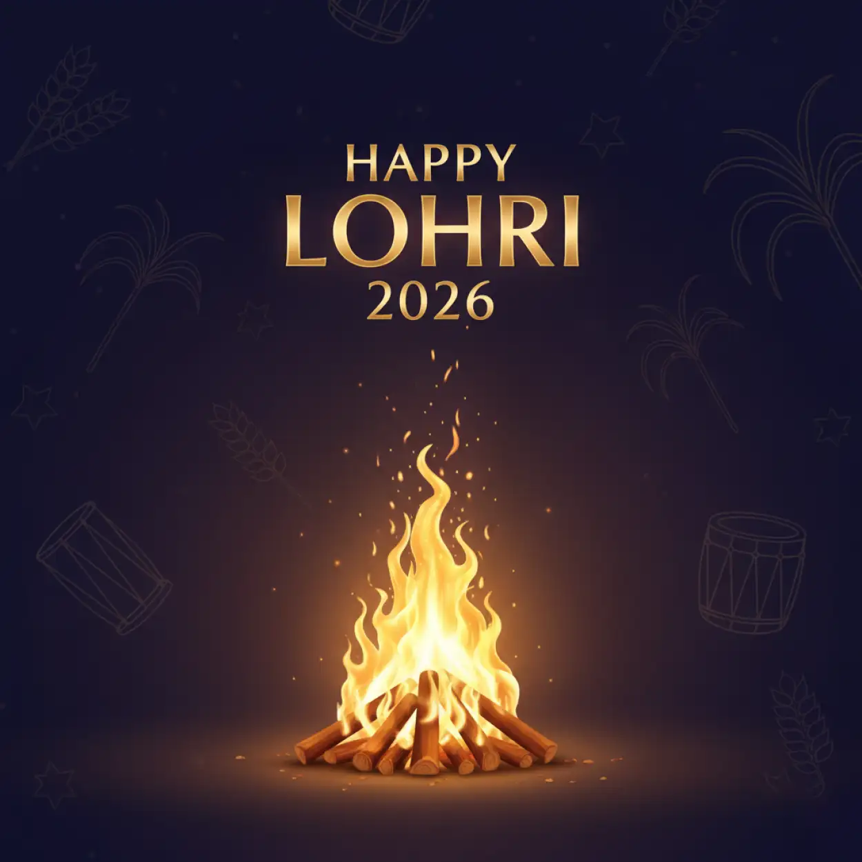 Free Download Happy Lohri 2026 Wishes With Traditional Theme - High Quality Happy Lohri 2026 Background