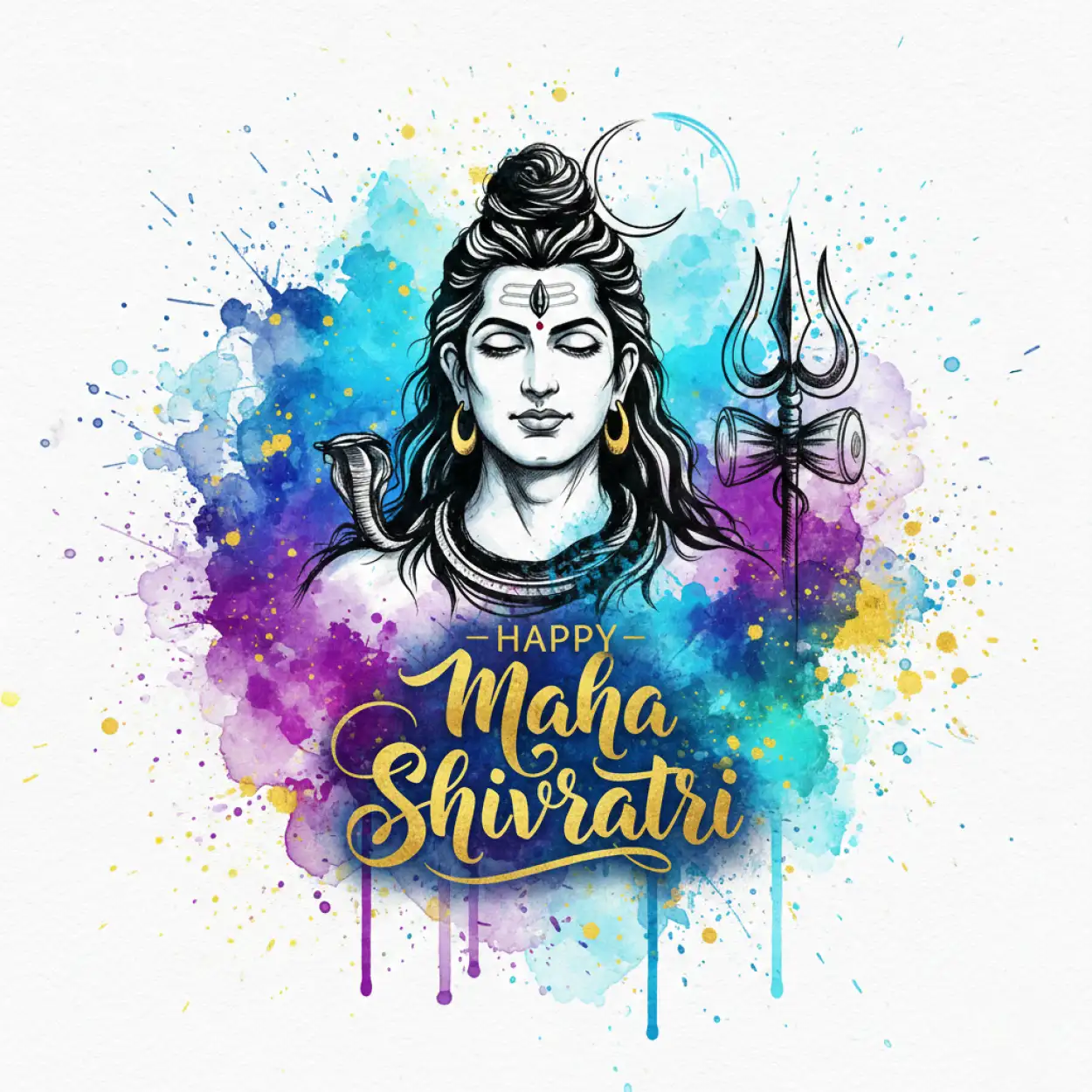 Free Download Happy Maha Shivratri Stylish Calligraphy Text Images Hd Download - High Quality Happy Maha Shivratri Image