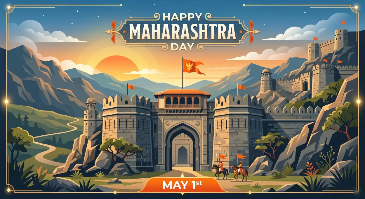 Free Download Happy Maharashtra Day 2026 Artistic Illustration Hd - High Quality Happy Maharashtra Day 2026 Image